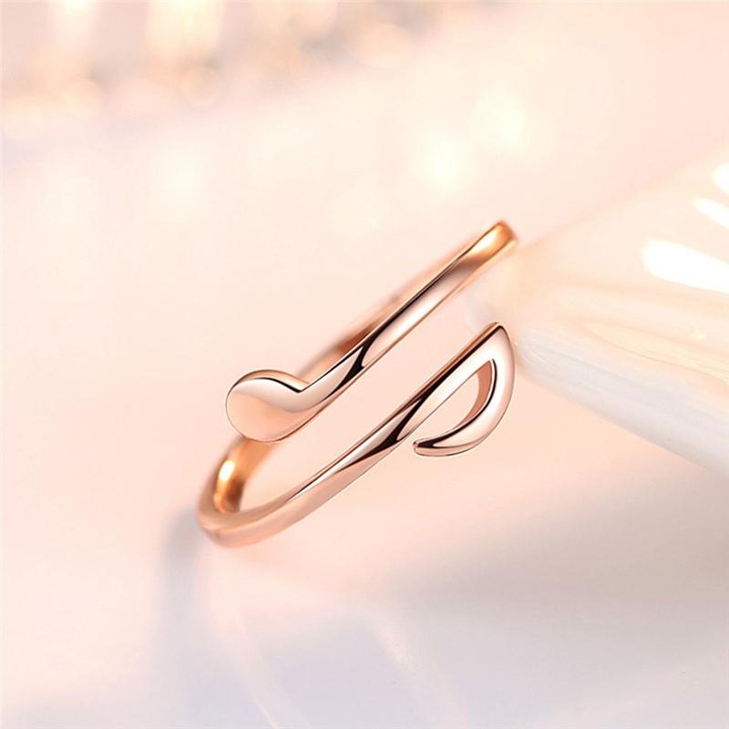 

Wedding Rings Simple Style Musical Notes Ring For Women Personality Music Note Opening Adjustable Tail Ladies Party Jewelry