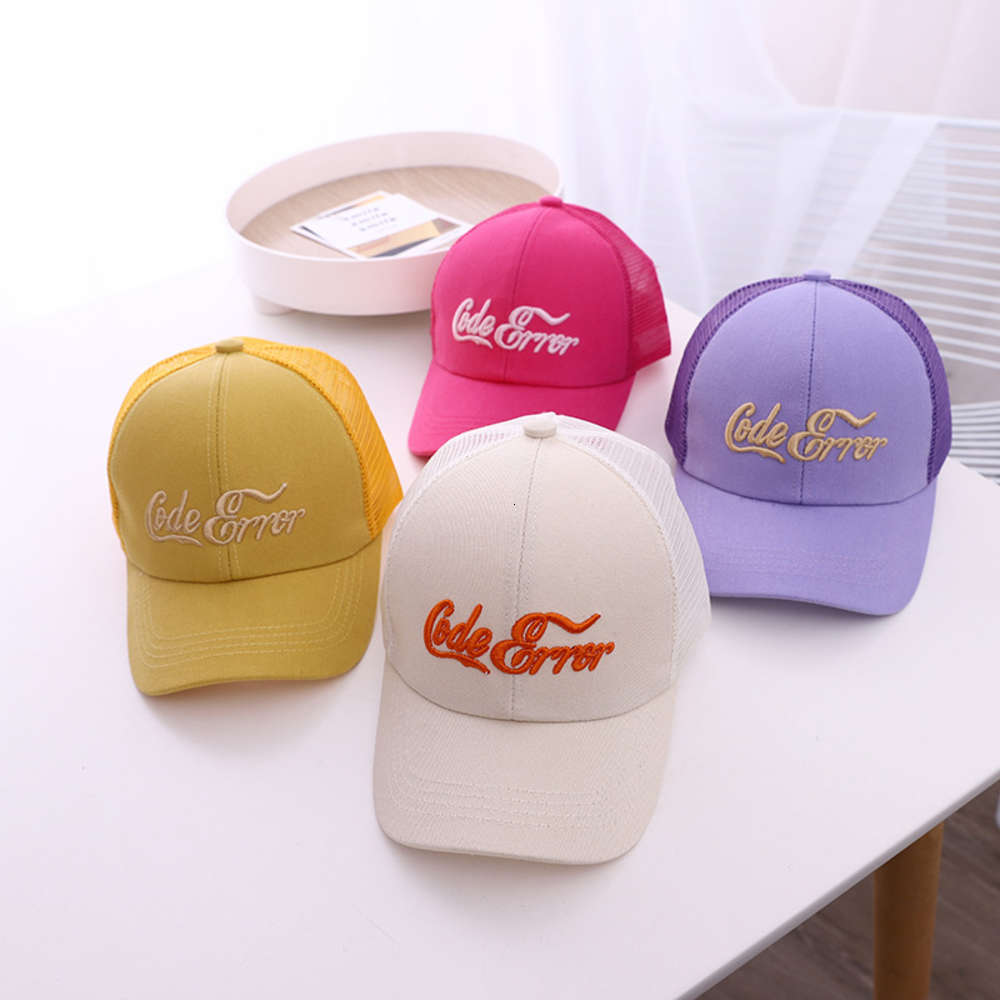 

Personality letters children's net hat summer cap breathable sun proof baseball 3-8 years old, Yellow