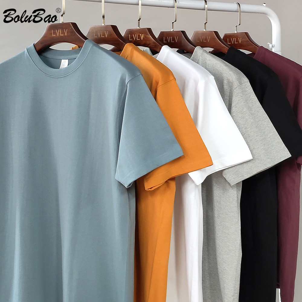 

BOLUBAO Summer Men Solid T-Shirt Tops Men Brand Fashion Harajuku Casual T Shirt Cotton O-Neck Short Sleeve Tee Shirts Male 210518, Black