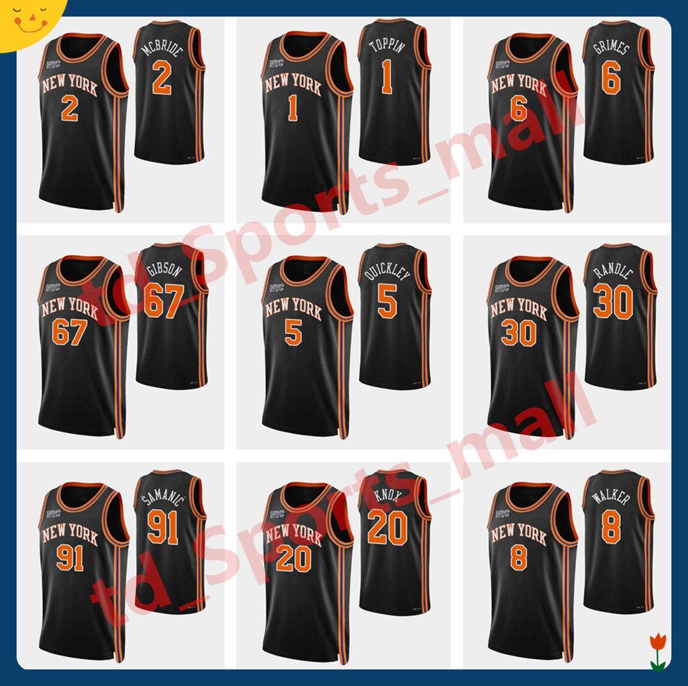 

2021-22 Basketball Jerseys Printed New Men Yorks Julius Randle RJ Barrett Kemba Walker Derrick Rose 75th Anniversary Knick jerseys, As shown in illustration