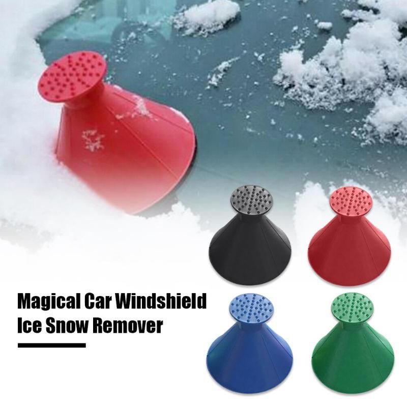 4色スノーシャベルリムーバー車Windowshield Ice Srapers屋外冬のツールマジカルビッグサイズファンネル多機能ブラシ