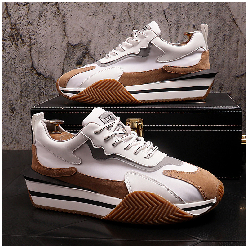 

2021 Luxury Designer Men's Retro Fashion Thick Bottom Flats Shoes Skateboard Male High Tops Sneakers Loafers Zapatillas Hombre, Green