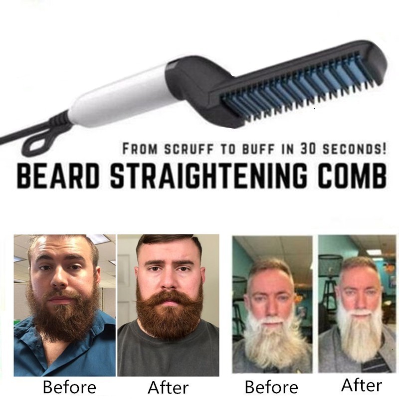 

Party Favor Hair Comb Brush Beard Straightener Multifunctional Straightening Curler Quick Styler For Men