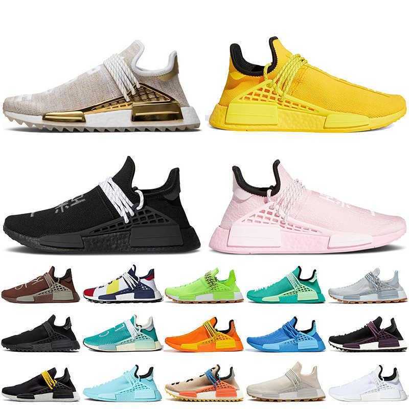 

Luxurys Designers 2021 Pharrell Williams Women Mens Running Shoes Nmd Human Race Sneakers Nerd Hu Trail Extra Eye Pink Green Black White, #7 green 36-47