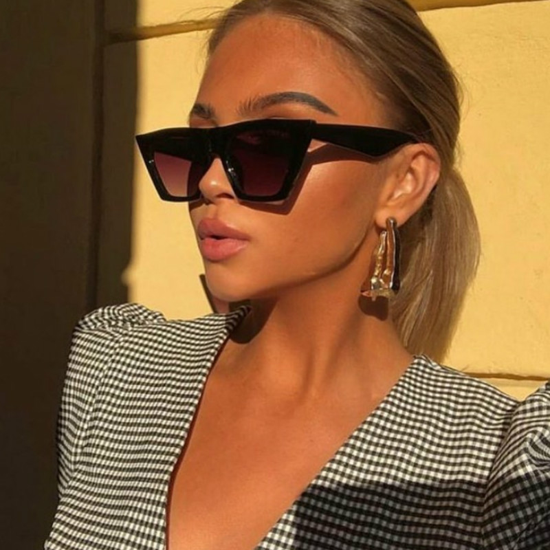 

Taikonaut 2022 Retro Cat Eye Zonnebril Vrouwen Vrouwelijke Merk Ontwerp Sunglass Black Okulary Vintage Zonnebril UV400 Lunette Soleil Femme