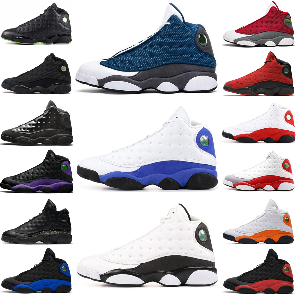 

2022 High quality Red Flint 13s men basketball shoes 13 mens Starfish Court Purple Black Hyper Royal obsidian powder blue lucky green Bred sneakers trainers, Box
