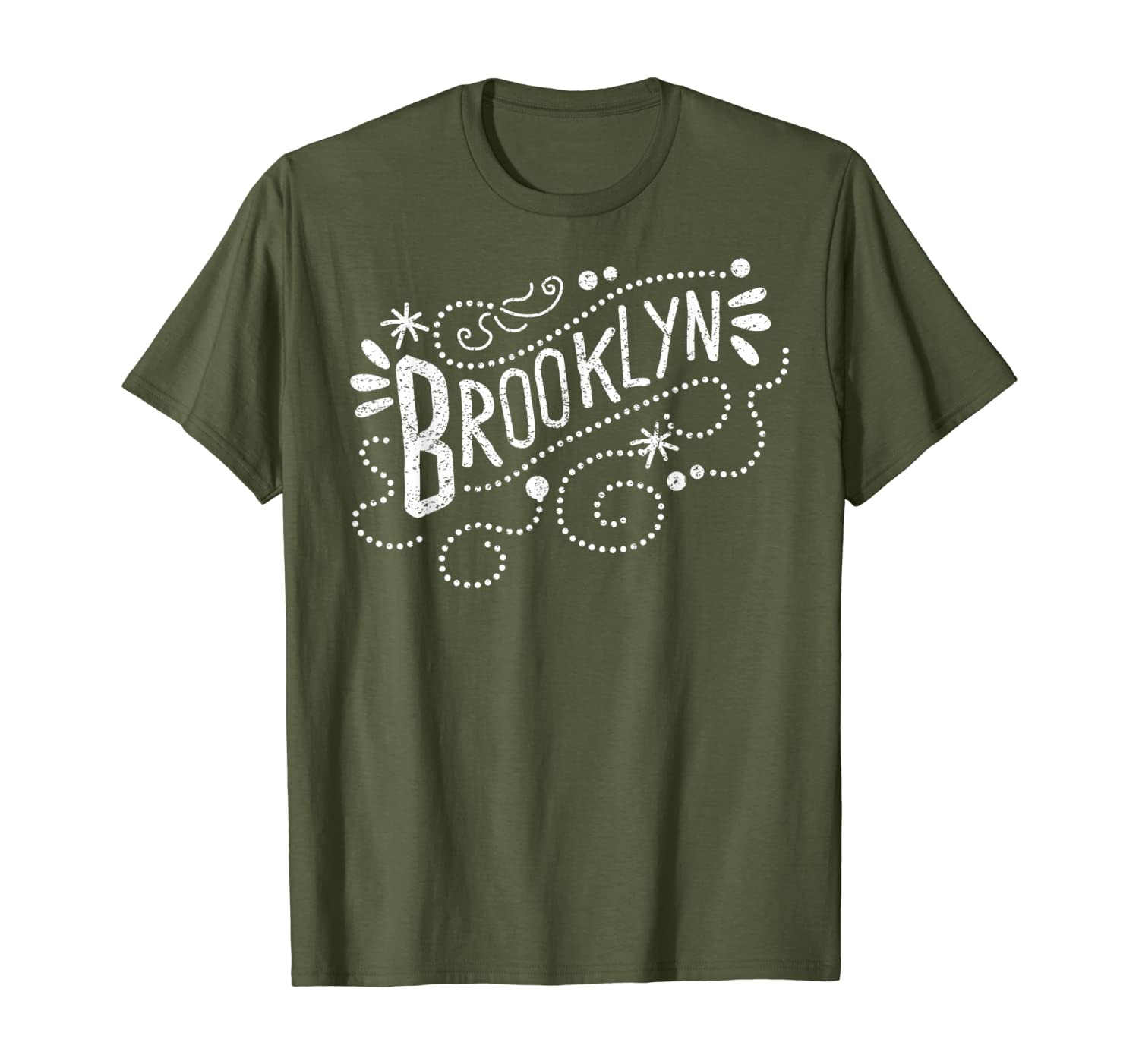 

whimsical brooklyn nyc neighborhood design t-shirt, White;black