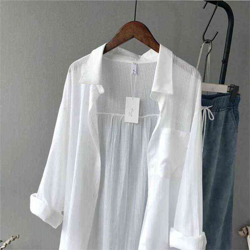

autumn long sleeve white womens shirts loose cotton casual