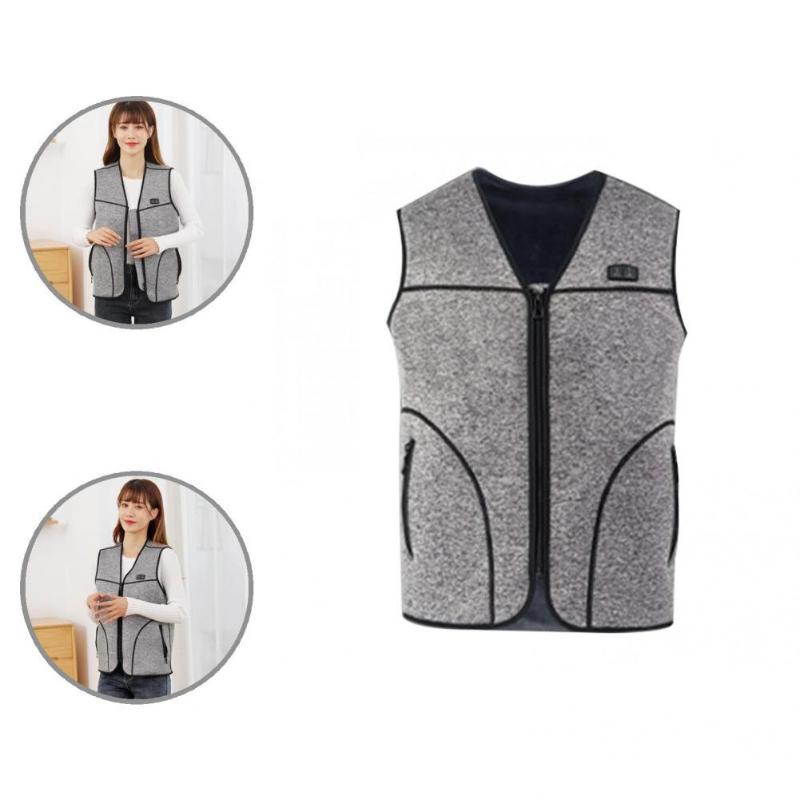 

Men's Vests High Quality Vest V Neck Fast Heating Unisex Heated Clothing Waistcoat, Grey