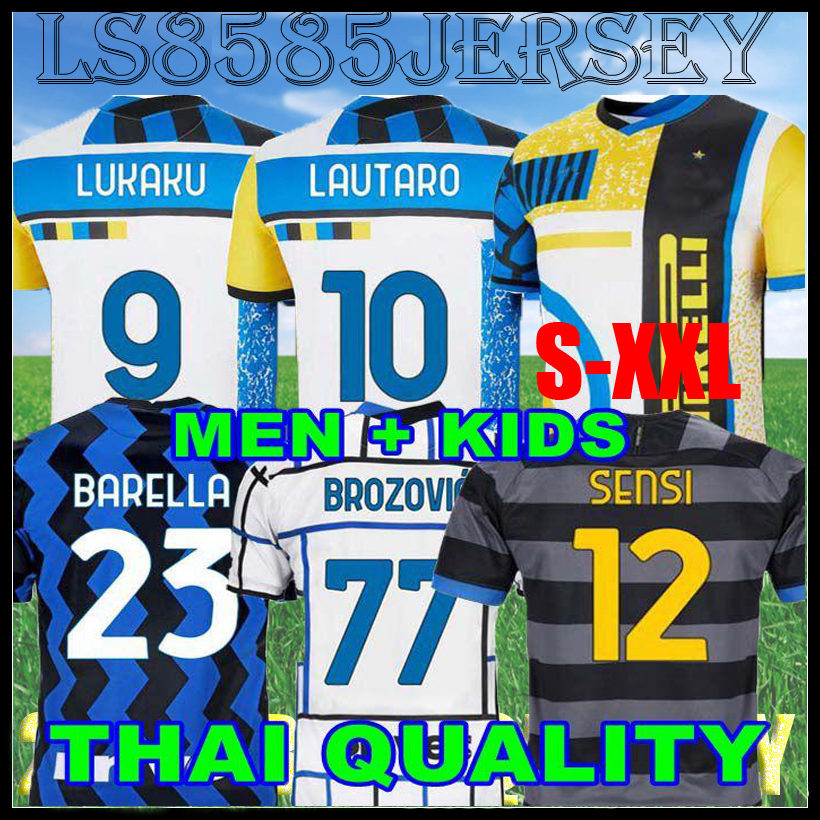 

INTER 2020 2021 2022 soccer jersey LUKAKU MILAN VIDAL BARELLA LAUTARO ERIKSEN ALEXIS HAKIMI 20 21 football shirt uniforms men + kids kit 4th, Black;yellow