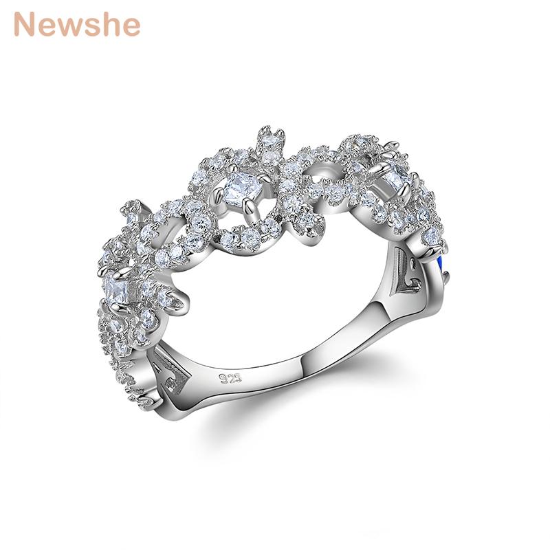 

Cluster Rings She Unique Design Solid 925 Sterling Silver Wedding Engagement For Women Zircon Jewelry Gift Her JR5608, Golden;silver