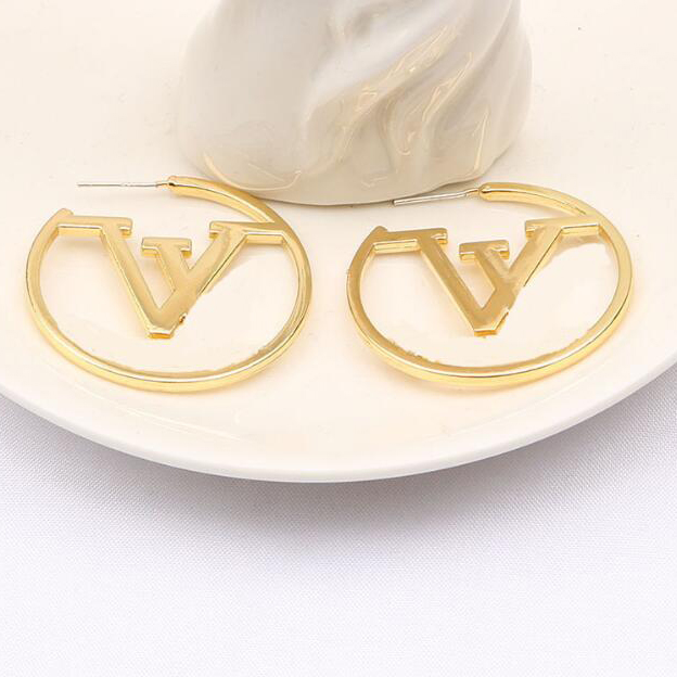 

13color 18K Gold Plated Copper Stud Luxury Designer Double Letters Ear Hook Geometric Famous Women Crystal Rhinestone Pearl Earring Wedding Party Jewelry