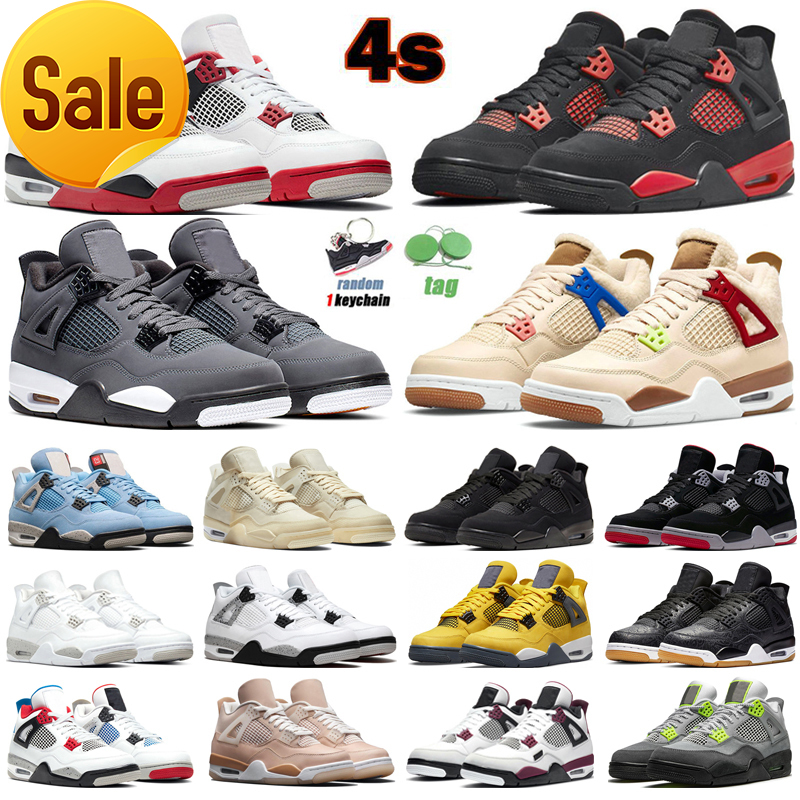 

4 Men Women Basketball Shoes Red Thunder University Blue Wild Things White Oreo mens trainers sport sneakers