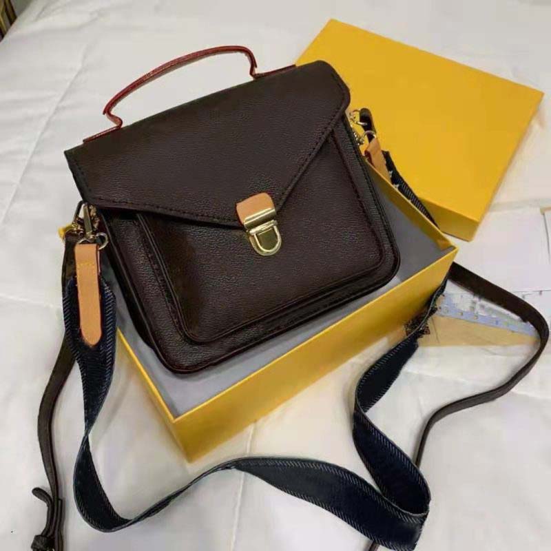 

Shoulder Bag Women Messenger Bags Luxury Designer Handbag Tote Purse Fashion Pocket Lady Outdoor Packs Canvas Flower Printed, Brown