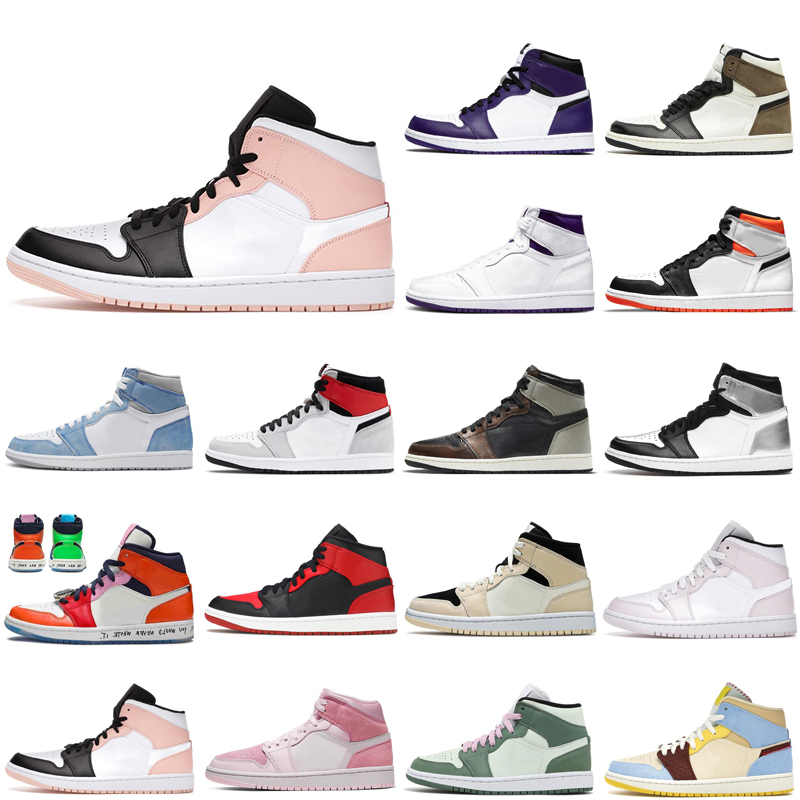 

2021 classic basketball shoes 1s men 1 women Crimson Tint Toe Dutch Green Fearless Maison Chateau Rouge Pink Quartz Smoke Grey Obsidian Pollen Shadow sneakers, High dio