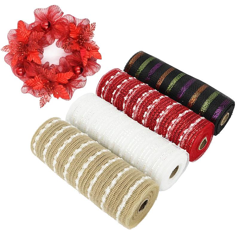 

Christmas Decorations 10 Yards Organza Tulle Roll Spool Fabric Ribbon DIY Tutu Skirt Gift Craft Party Chair Sash Wedding Wreath Decor