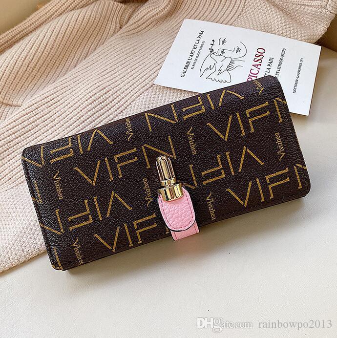 

Factory outlet women handbag small fresh printed student wallet folding leather fashion long wallets card womens leathers coin purse, Coffee(printing box packaging)