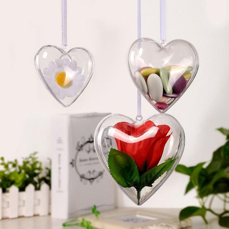 

Party Decoration 1pcs Heart Shape Transparent Plastic Ball Clear Craft For Christmas