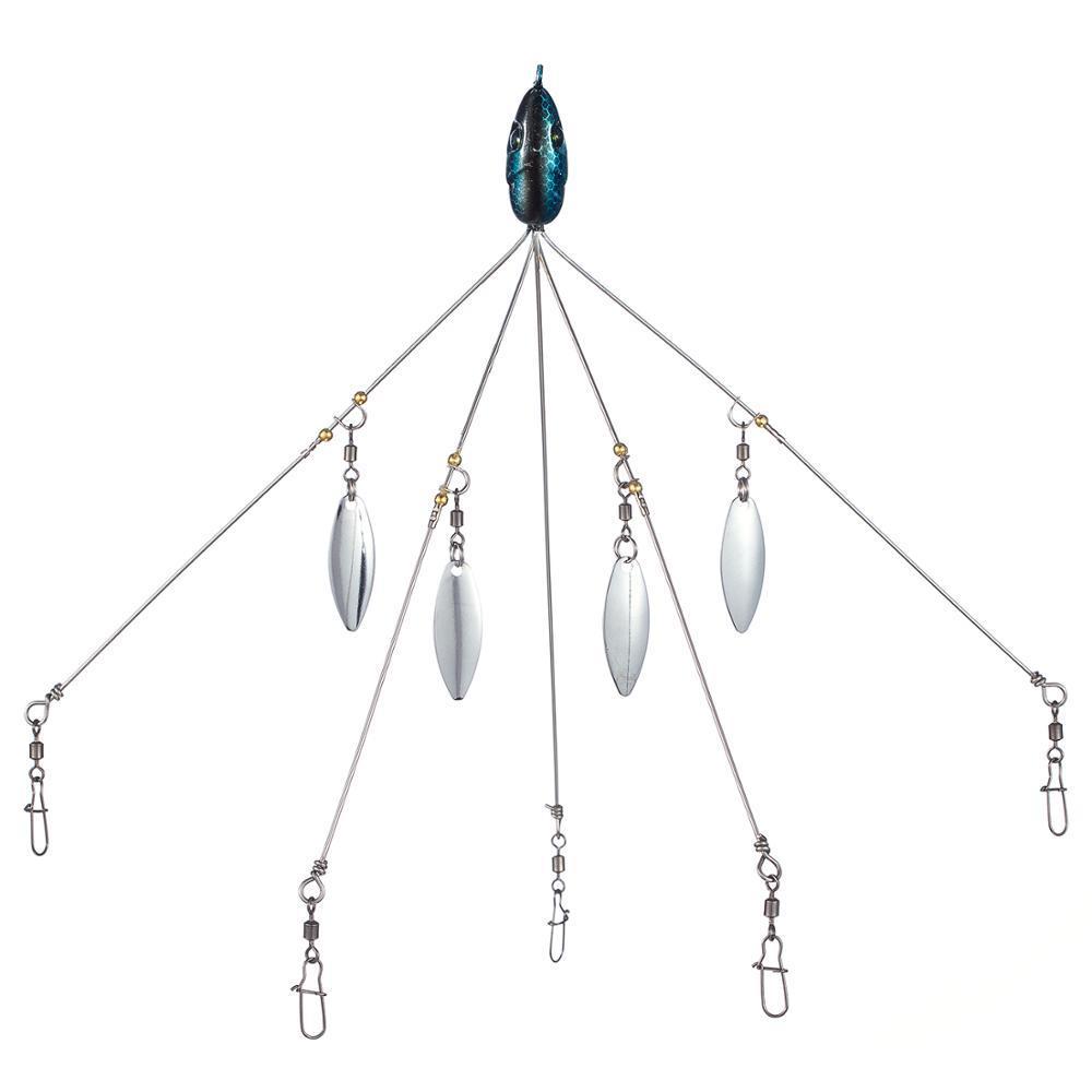 

Bassdash 4pcs/lot Fishing lure Alabama Rig Head Swimming Bait Umbrella Rig 5 Arms Bass Fishing Group Lure Extend, 18g Y200830