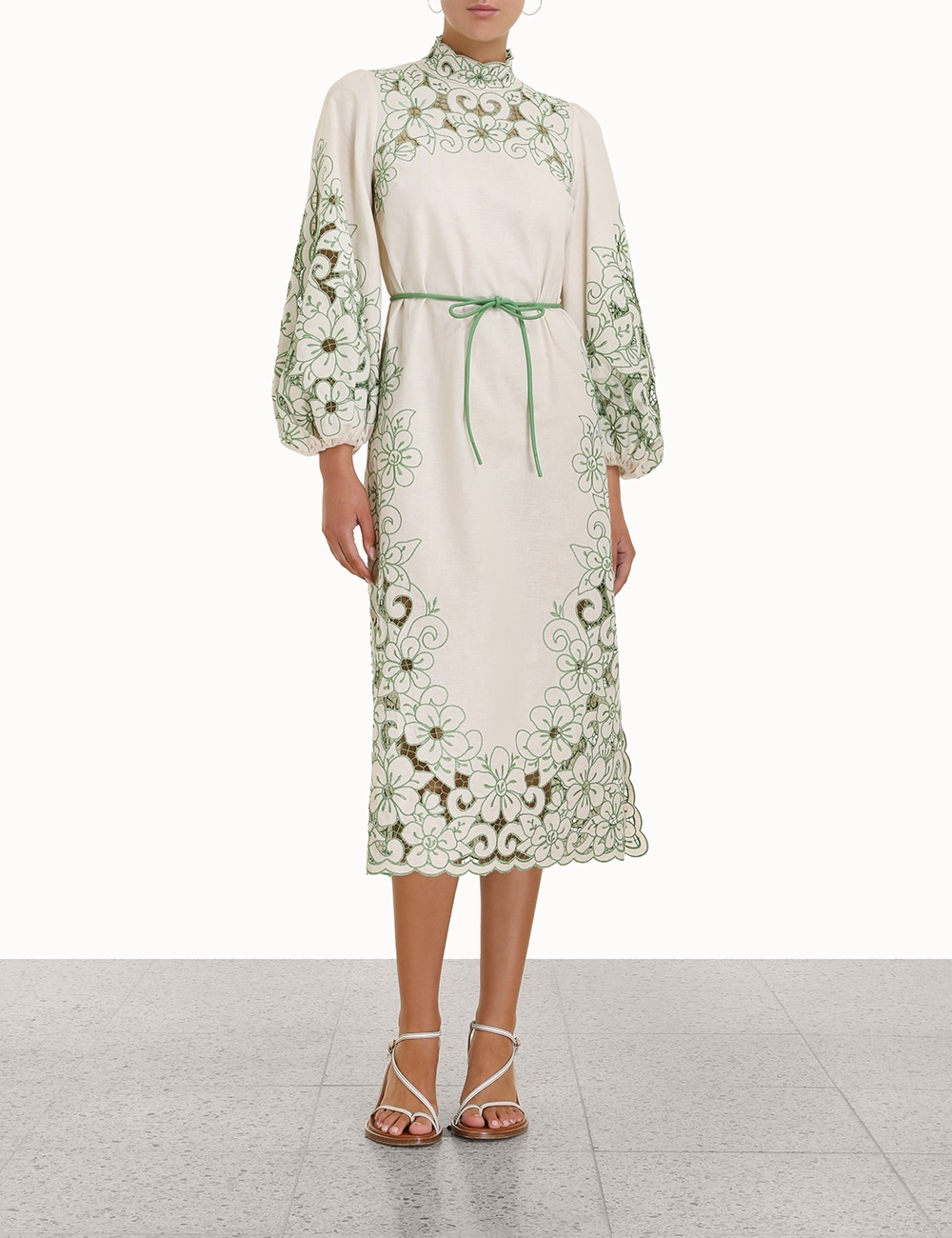 

2021 spring and summer vacation New Retro cheongsam style hollow half high collar dress, Multi