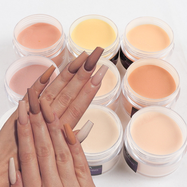

15g skin color clear acrylic powder extend nail gel dust art design nails accessories carving crystal pigment manicure professio