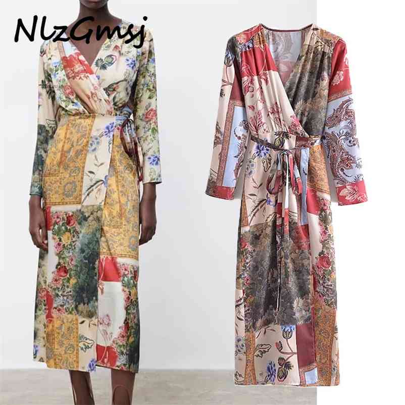 

Dres Spring Vintage Long Sleeve Ladies Elegant retro Vestidos 03 210628, As picture