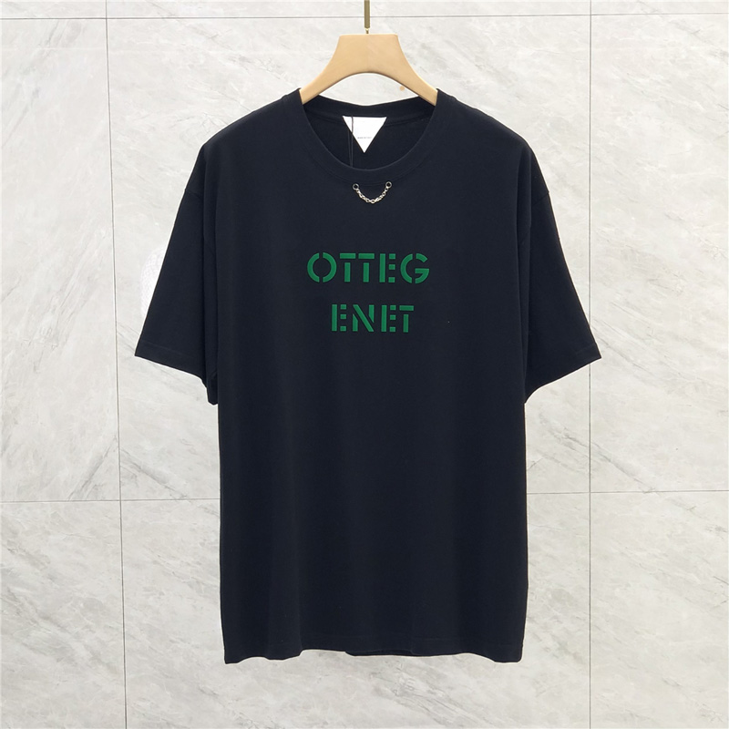 

2022 Spring summer Europe Italy Iron Chain Tee Cotton t shirt Men Women high quality fashion cotton Tshirt, Black tee