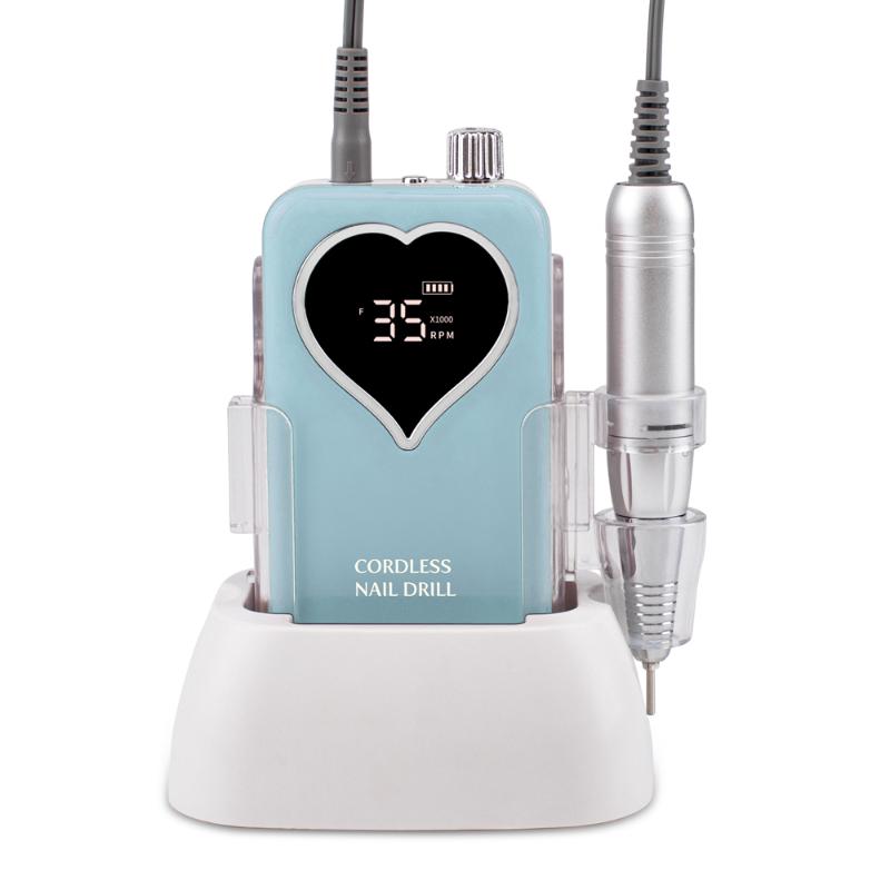 

Nail Drill & Accessories Cordless Rechargeable Portable Desktop Lighting Logo 35000RPM Electric Manicure HD Display E File Machine