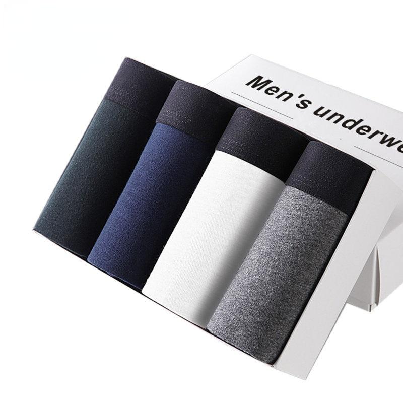

Underpants 4pcs/Lot Soft Cotton Boxers Shorts Men's Panties Men Boxer Underwear For Male Couple Sexy Calecon Large Size, Black;white