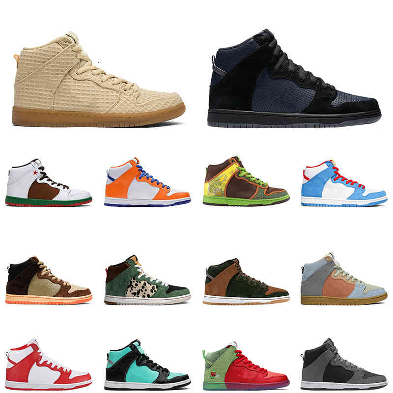 

dunk high men women shoes waffle dark grey walk the dog strawberry cough