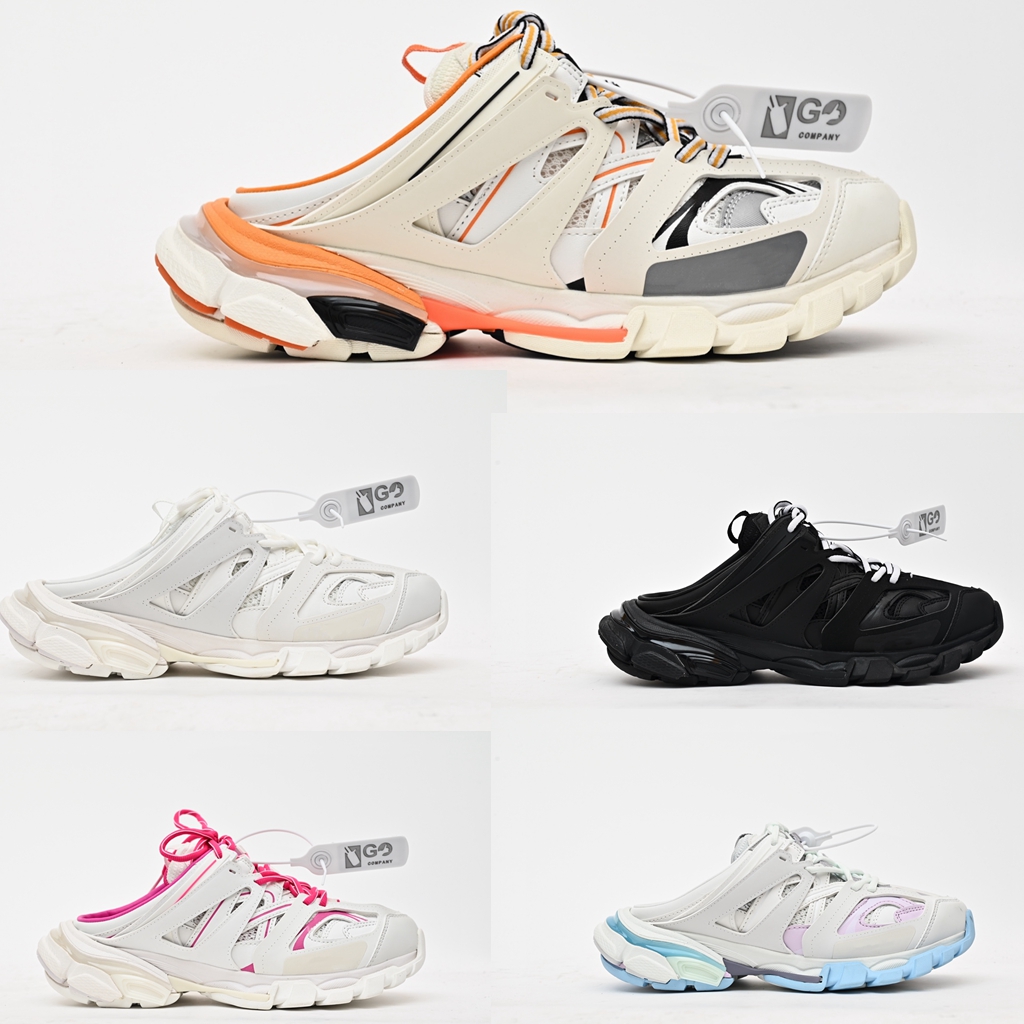 

French Paris Jelly Track Mule Casual Shoes Men Triple s 17FW Half The Slippers Women Tess s.Gomma Maille Crystal chaussures Platform, Customize