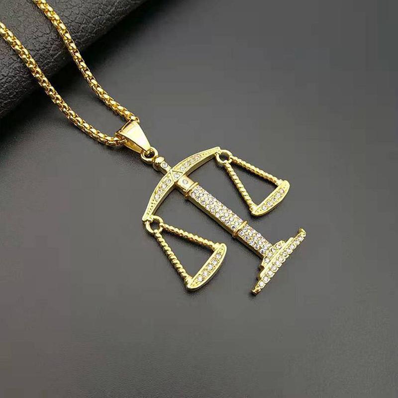 Pendant Necklaces Hip Hop Rhinestones Paved Bling Iced Out Stainless Steel Pyramid Anubis Balance Of Judgement Pendants Necklace For Men Jew-image-709030224