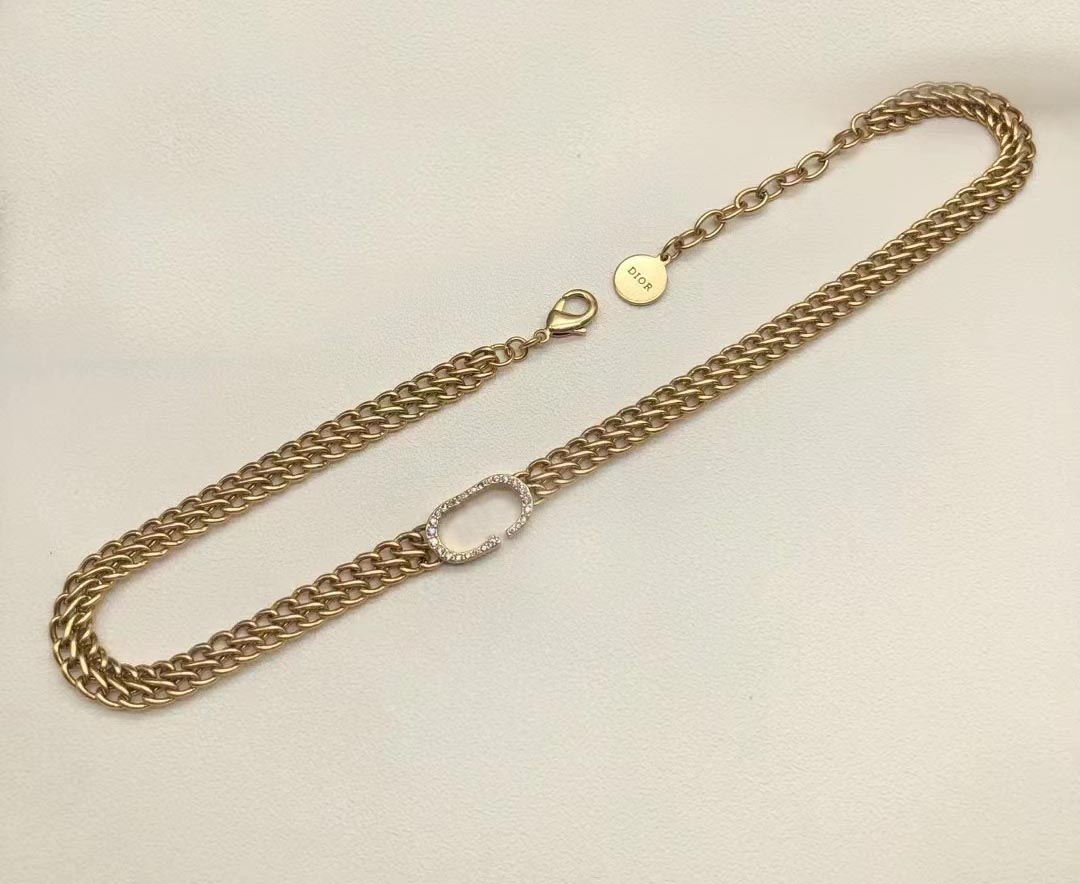 

Fashion letter 14k gold cuban link chain necklace choker for mens and women lovers gift hip hop jewelry NRJ
