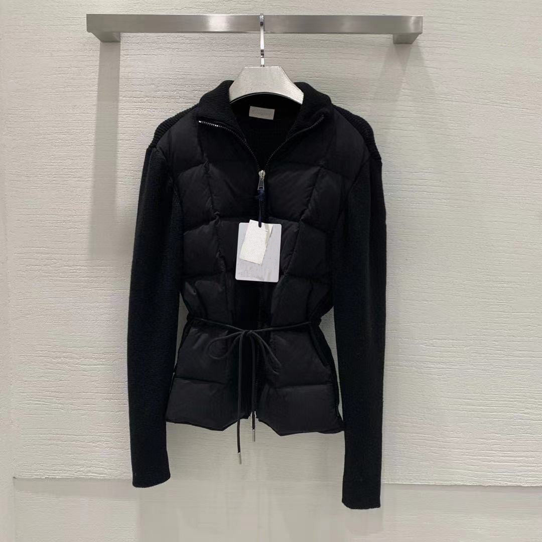 

women down jackets French luxury brand BOED fashion stitching wool down drawstring slim puffer jacket, Extra shipping