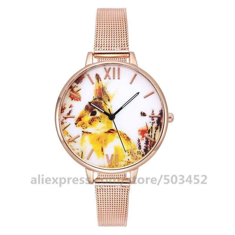 

Wristwatches 10pcs/lot No Logo Watches Thin Strap Steel Round Wholesale Price Fashion Flower For Women