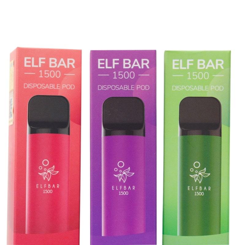 

ELF BAR 1500Puffs Disposable E cigarettes Vape Pen 4.8ml 2% & 5% Prefilled Cartridge Pod Device 850mAh Battey Adjustable Vaporizer elfbar lux geek izi max