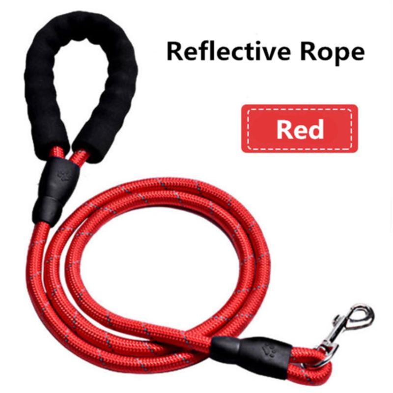 

1.5M/2M/3M Dog Harness Leash Reflective Stripe Durable Nylon Sponge Handle Haulage Cable Traction Training Pet Supplies Collars & Leashes