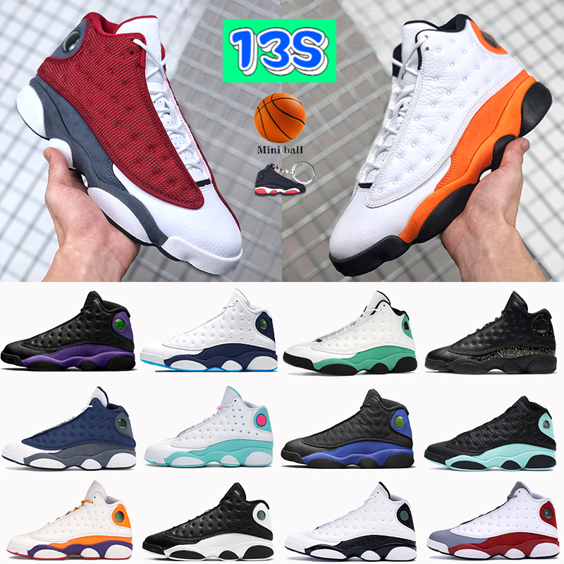 

2021 Men 13 13s Basketball Shoes starfish red flint black court purple lucky green Gold glitter hyper royal mens sneakers women trainers, 37# bubble wrap packaging