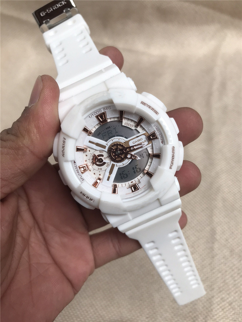 

Classic Japanese luxury men's G-type military watch multifunctional LED dual display waterproof and shockproof head-up light gift set, Slivery;brown