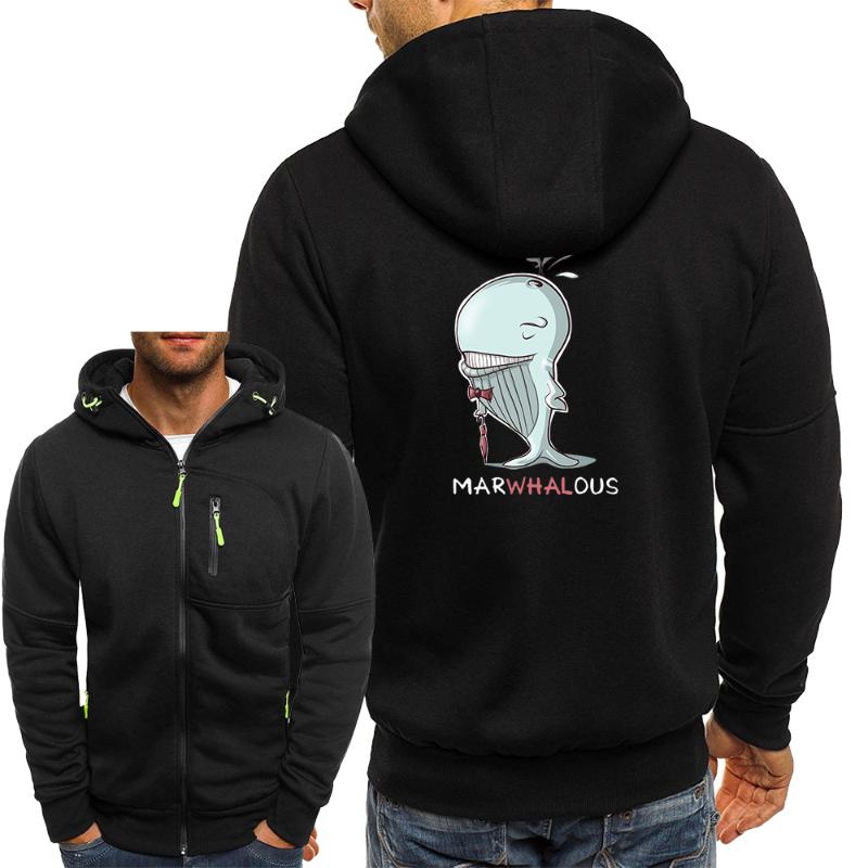 

Men's Hoodies & Sweatshirts I Look Marwhalous Cartoon Men Casual Loose Zip Jackets Hip Hop Fashion Outerwear Harajuku Comfortable Male, Black
