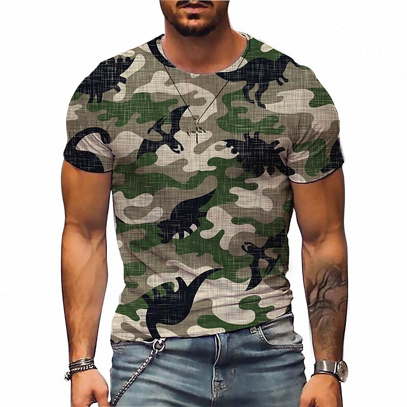 T-shirt Hommes 3D Imprimer Graphic Camo / Camouflage Camp de Camouflage Sports quotidiens Imprimé à manches courtes Casual Classic Designer Grand