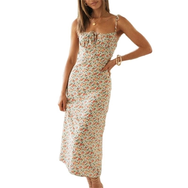 

Temperament sexy sling chiffon print dress elegant summer fashion women's clothing 210520, Purple