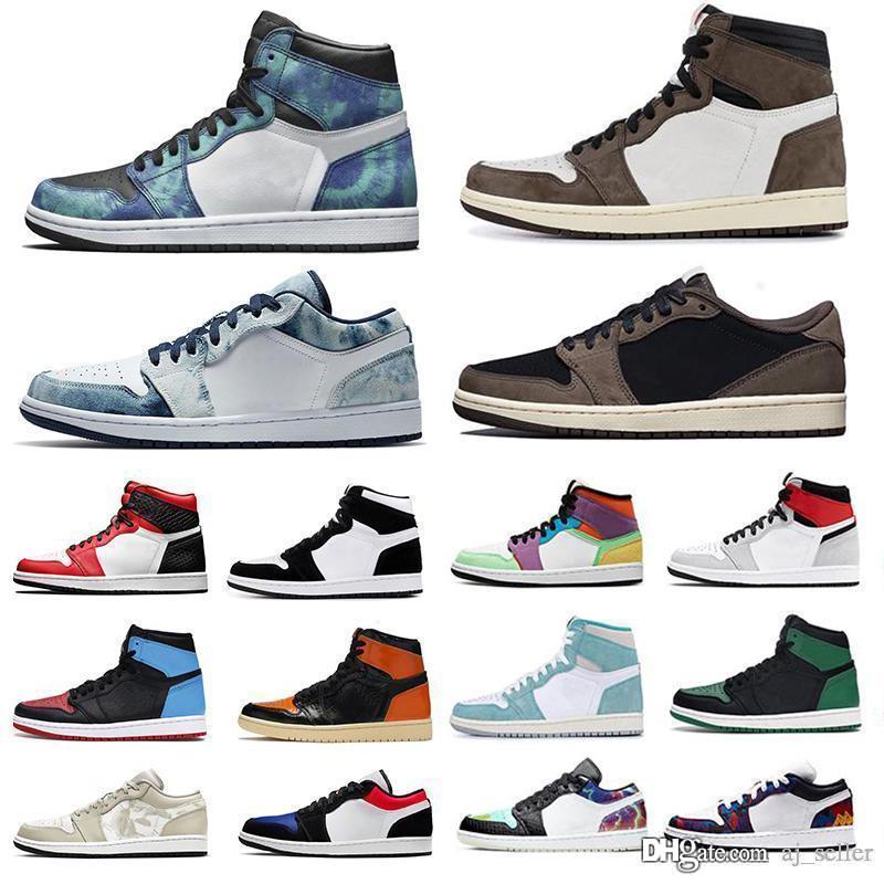 

Retro JORDÃN 1 Mens Basketball 1s Obsidian Fearless Unc Yellow Satin Shattered Backboard Kowhi Leonard Womens Sports Sneakers