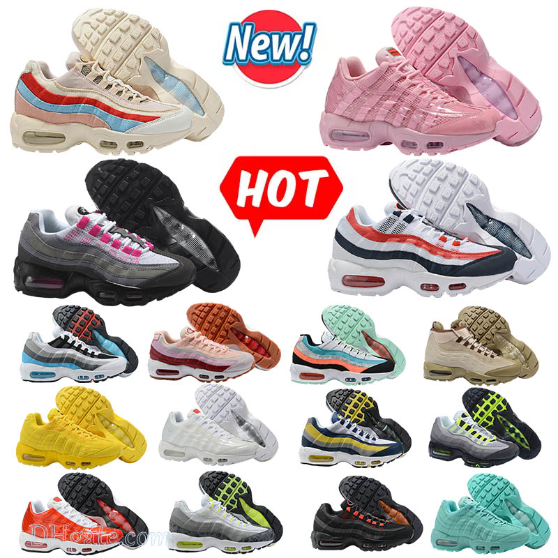 Men Women 95 Running Shoes Triple Black White Plum Chalk Og Neon Plant Color Pure Platinum Yellow Light Green Smoke Grey Mens Trainers Outdoor Pink