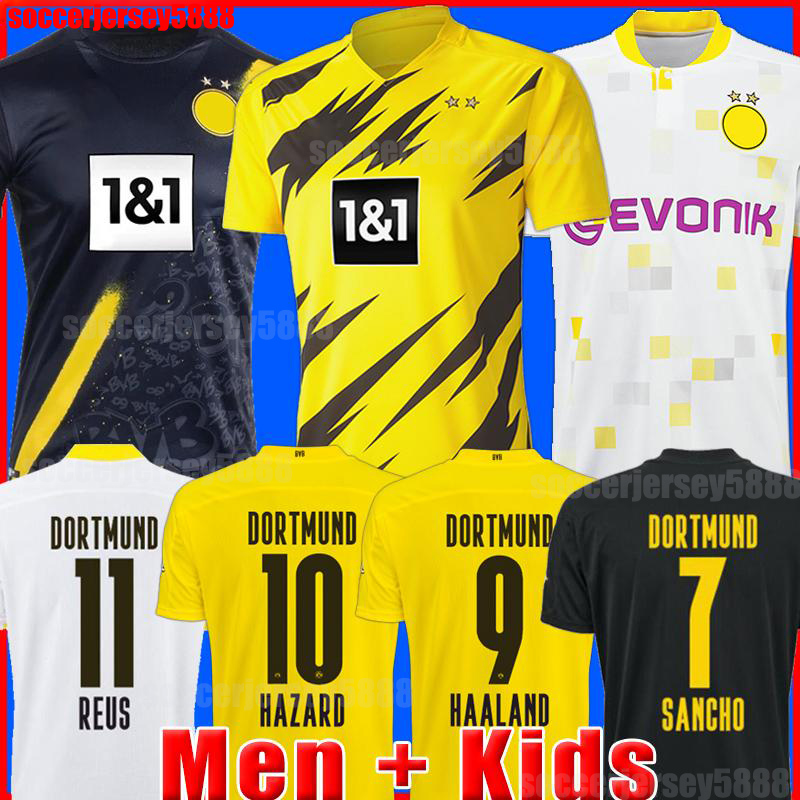 

dortmund soccer jersey HAALAND REUS Borussia 20 21 2021 football shirts BELLINGHAM SANCHO HUMMELS BRANDT men + kids kit maillot de foot, Black;yellow