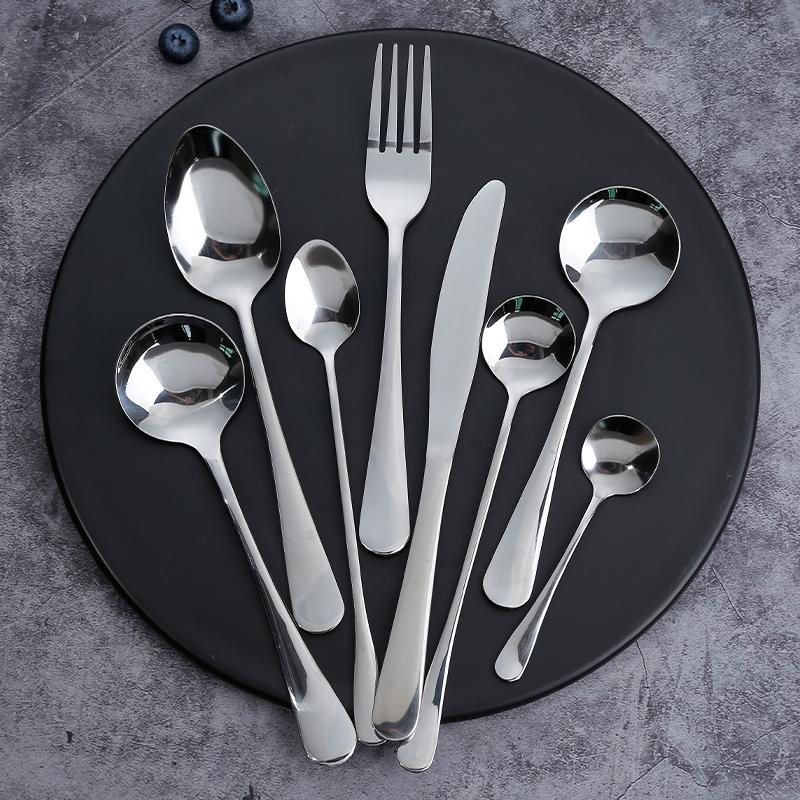 

Dinnerware Sets Stainless Steel Western Tableware Steak Dessert Spoon Set Knife And Fork Two-Piece Household