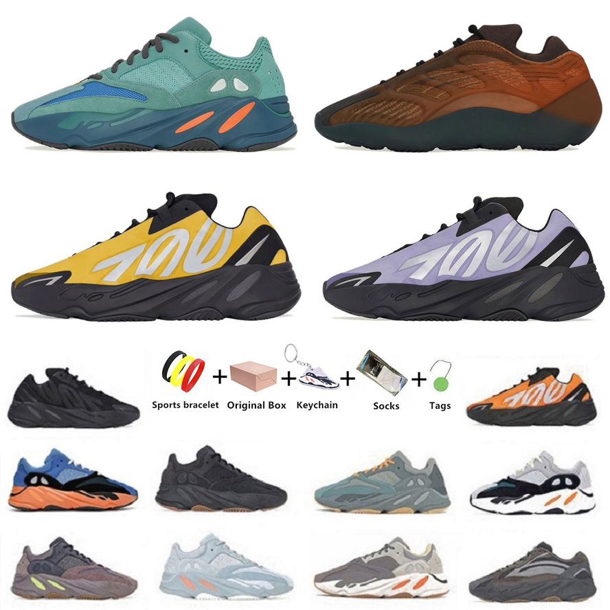

700 men women running shoes Kyanite Copper Fade V3 MNVN Geode Blue Tint Honey Flux Resin Utility Black bone Phosphor Faded Azure mens trainers Sports Sneakers With box, Color#9
