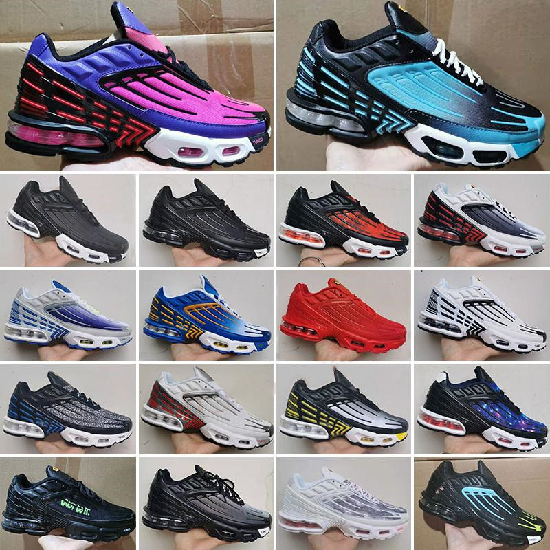 

2021 Mens Shoe Tn 3 Plus Tuned III Running Shoes TN3 Trainers Noir Triple Black Wolf Grey Blanche White Blue Nebula Sneakers Size 40-45, 32