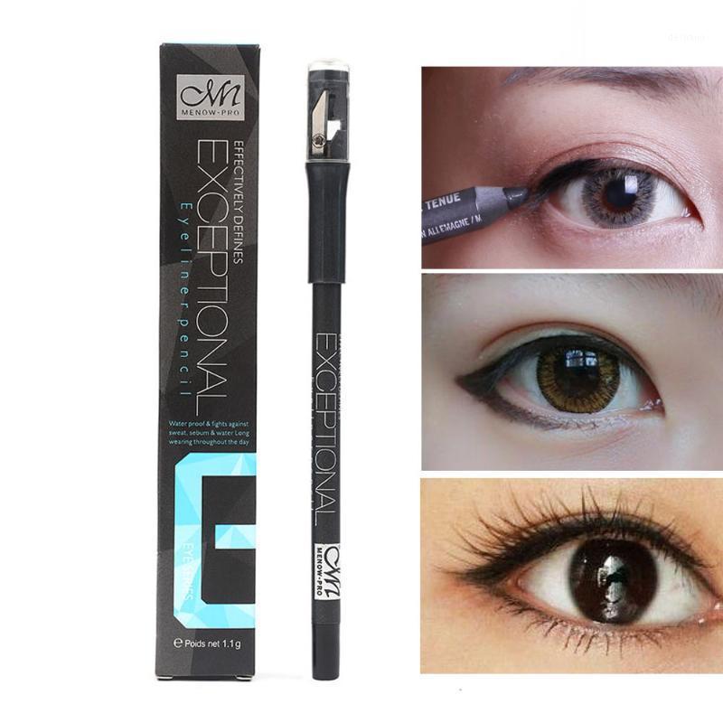 

Menow Solid Eyeliner Pencil With Sharpener Waterproof Long Lasting Black Gel Soft Smooth Matte Eye Liner1