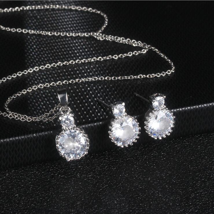 

8 zircon trend gourd necklaces earring jewel set GSFS056 fashion women gift Earrings Necklace Wedding Jewelry Sets